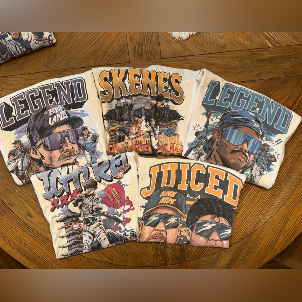 Planet Euphoria Graphic Ts.
(Griffey, Bash Brothers, Ichiro, Skenes)
